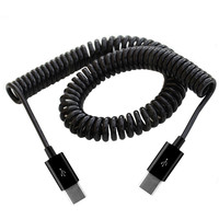 Kabel USB Type C Male to Male Spiral Retractable untuk Transfer Data dan Pengisian Daya