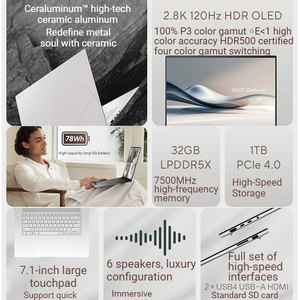 Ordinateur portable neuf 2026 ZenBook16 Air Portable AI9 HX370 32G 1TB Ordinateurs portables professionnels 16 pouces OLED - Product Image 2