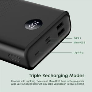 Pour <span class=keywords><strong>Batterie</strong></span> <span class=keywords><strong>Externe</strong></span> Oraimo Power Bank 27000 mAh 15W Recharge Rapide Sortie Type C Éclairage LED Grande Capacité Extérieure - Product Image 4