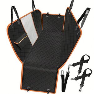 Housse de siège auto pour chien en tissu Oxford de luxe, durable, antidérapante, hamac pour animaux de compagnie pour siège arrière, sans motif, compatible avec plusieurs véhicules - Product Image 6