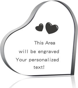 Cadeau personnalisé de médaille de coeur de cristal pour la mère Personnalisez le trophée de récompenses de verre peut être gravé - Product Image 1