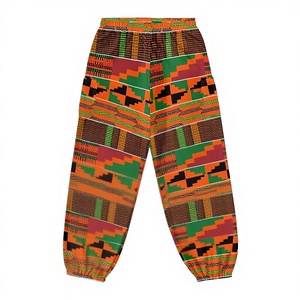 <span class=keywords><strong>Pantalon</strong></span> Harem Taille Haute Coupe Droite avec Poches Style Bohème Hippie pour Femme 100% Polyester Plage et Détente - Product Image 1