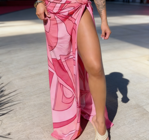 Copricostume da Spiaggia Personalizzato in Rayon Sostenibile per Donna, Stampa Floreale Dipinta a Mano, Sarong Hawaiano - Product Image 3