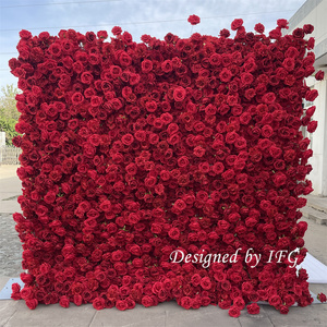 ฉากหลังดอกไม้ประดิษฐ์ม้วนได้ ขนาด 8*8 ฟุต คุณภาพสูงจาก IFG Wholesale สำหรับตกแต่งงานแต่งงาน - Product Image 2