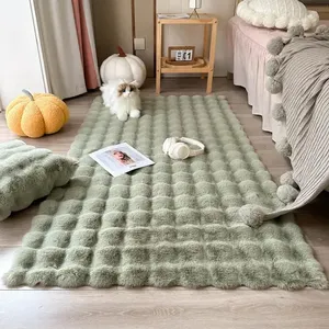 Vente directe d'usine, tapis en fourrure, tapis en fausse fourrure de lapin, tapis en fourrure de lapin pour le salon, tapis en polyester pelucheux pour le salon et la chambre à coucher - Product Image 2