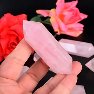 Vente en gros de baguettes de cristal de quartz rose naturel à double pointe polies, tours de cristal de guérison pour la décoration intérieure et les cadeaux - Product Image 6