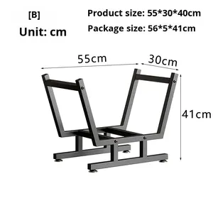 Support de rangement pour bois de chauffage en fer avec porte-allumettes - Organisateur de bûches décoratif pour cheminée pour la maison et le jardin - Product Image 3