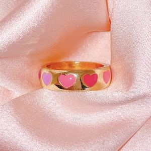 18k placcato oro bello sveglio rosa mignolo dello smalto colorato sorriso stella del <span class=keywords><strong>cuore</strong></span> delle donne completa finger band ring - Product Image 4