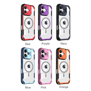 Étui de téléphone magnétique avec support d'appareil photo, résistant aux chocs, étanche, en TPU+PC, aimant N52, design fin transparent, charge sans fil - Product Image 6