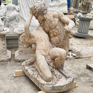 Estatua de Satiro y Bacchantes de Mármol Natural Tallada a Mano, Tamaño Real, Decoración de Jardín para Exteriores - Product Image 5