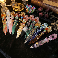 Nouvel Arrivage – Pierre de Palmier Magique en Cristal Naturel Sculpté à la Main, Améthyste et Obsidienne, pour la Décoration Intérieure