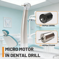 Moteur CC sans noyau 1630 16 mm certifié ROHS, 6 V, faible production de chaleur, faibles vibrations, 40 000 tr/min, pour pièces à main médicales et dentaires