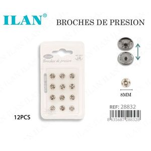 ILAN Metal Snap <b>Fasteners</b> 8mm 12Pcs For Garment Use - Product Image 3