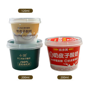 Gobelet à <span class=keywords><strong>Yaourt</strong></span> en Plastique PP Jetable avec Logo Personnalisé et Couvercle, Tasse à Mousse Transparente Dépolie avec Film d'Opercule en Aluminium - Product Image 3