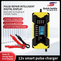 Chargeur de Batterie Intelligent Multifonction 12V 6A pour Moto, Réparateur de Batterie Automobile 72W