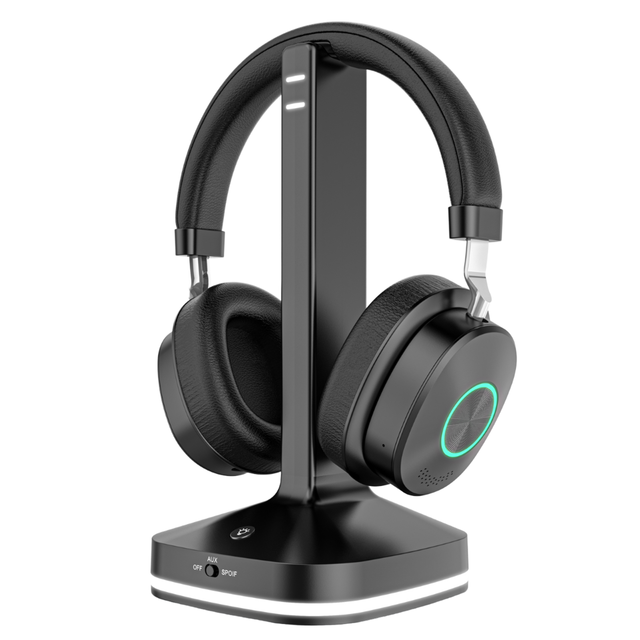 Wireless TV Headphones with Charging Transmitter Base, BT 5.4, 40H Playtime, Over-Ear TV Headset for Home & Seniors