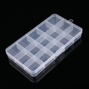 Caja de almacenamiento de plástico transparente, rectángulo de 15 compartimentos con tapa para joyería, herramientas, piezas de equipo de pesca, contenedor organizador - Product Image 2