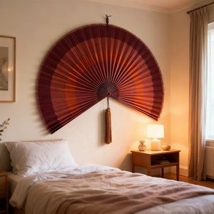 Abanico de Pared Decorativo de Bambú/Madera Estilo <span class=keywords><strong>Boho</strong></span>, Abanico Plegable Decorativo, <span class=keywords><strong>Decoración</strong></span> de Pared Estilo Oriental para Dormitorio, <span class=keywords><strong>Decoración</strong></span> del Hogar, Venta al por Mayor - Product Image 3