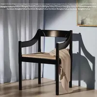 Chaise de salle à manger vintage rétro en rotin modèle design pour meubles de maison fauteuil à coussin souple pour salle de réunion