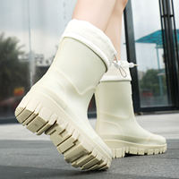 Bottes de pluie pour femmes à semelle épaisse de haute qualité, imperméables, antidérapantes, résistantes à l'usure, en PVC, chaussures d'extérieur polyvalentes de style coréen