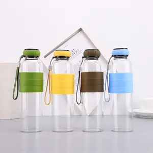 Tragbare hitzebeständige transparente Glas-Wasserflasche mit individuellem Logo oder Größe zum Tragen oder Zuhause