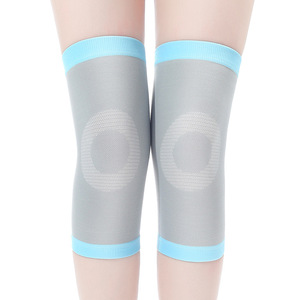 สนับเข่าผ้าไหมถัก สีผิว สีฟ้าเทา อบอุ่น สวมใส่สบาย สำหรับผู้ใหญ่ ขี่จักรยานในฤดูร้อน ปีนเขา ไร้รอยต่อ - Product Image 2