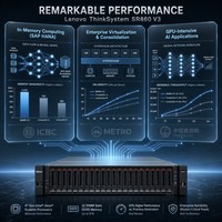 Serveur en rack 4U Lenovo ThinkSystem SR860 V3 neuf avec processeur Intel Xeon de 4e génération, 16 To de mémoire TruDDR5 NVMe pour l'informatique de base de données