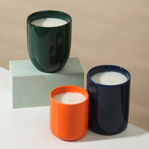 Hot Sale LINGKA Aromatherapy Ceramic Classic Style <b>Empty</b> Wide Matte Frosted Round Candle <b>Jars</b> 250ml Business Gifts - Product Image 6