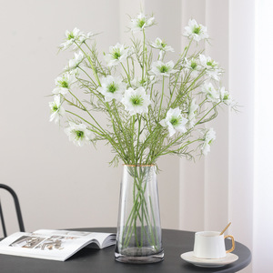 Fleurs artificielles de cumin noir Mengqi, 5 têtes, en soie plastique, haute simulation, style pastoral, décoration intérieure - Product Image 1