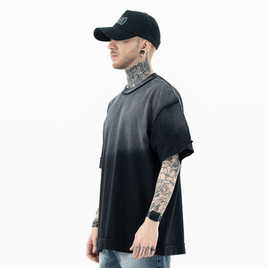 Vente en gros de t-shirts personnalisés, nouveaux arrivages, styles streetwear, 100% coton, 240g, effet délavé, t-shirts vintage pour hommes - Product Image 3