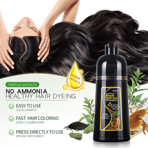 Productos para el cabello Natural Organic Herbal Instant 3 en 1 Champú de color marrón oscuro para Mujeres Hombres Champú para tinte de cabello negro permanente - Product Image 4