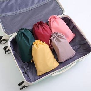 Sac à bijoux en satin personnalisé, petit format, pochette d'emballage non tissée, sac à cordon pour cosmétiques, sac d'emballage en velours avec cordon - Product Image 6