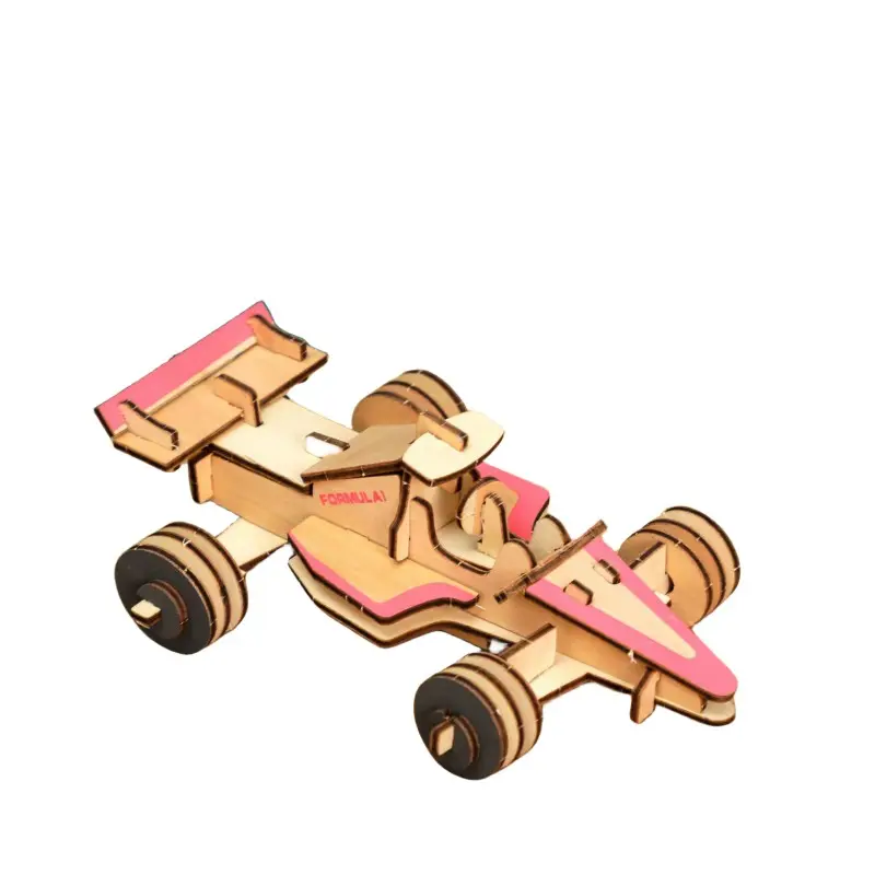 DIY Educational Toys For Kids Learning Wooden Children's 3D Wood Shape Puzzle Car Custom Jigsaw Puzzles