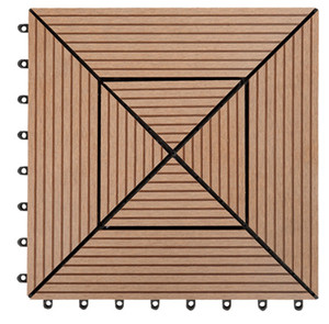 Соэкструзионная Терракотовая садовая напольная плитка из ДПК, деревянный пол, наружное напольное покрытие из ПЭ 300*300*22 мм, композитные панели для самостоятельной сборки - Product Image 3