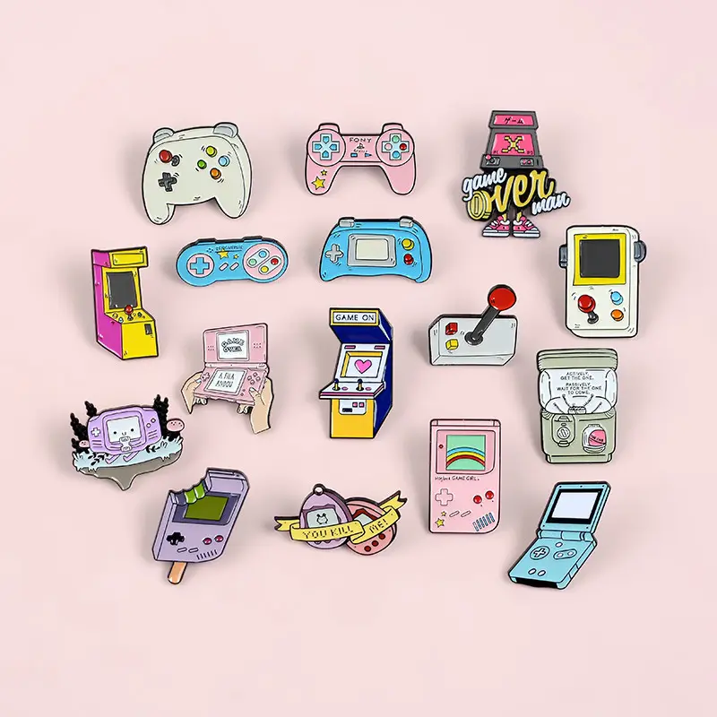 Leuke Retro Arcade Game Emaille Pinnen Collecties Cartoon 90S Gamepad Sieraden Broche Denim Shirt Kraag Badge Tas Reversspeld