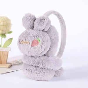 Orejeras de peluche con orejas de conejo, color rosa claro, calentadores de orejas de invierno con diseño de dibujos animados para niños - Product Image 3
