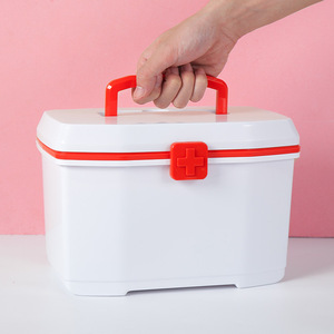 Botiquín de Primeros Auxilios de Dos Capas para el Hogar, Caja de Almacenamiento de Medicamentos de Plástico PP con Técnica de Inyección, Gabinete Rectangular para Uso Doméstico - Product Image 5