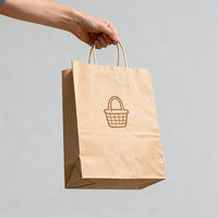 Sacs en papier kraft recyclé avec logo blanc, sacs cadeaux de luxe imprimés sur mesure, sacs de shopping à fond carré avec poignées en corde de coton, vente en gros