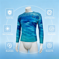 Maillot de surf personnalisé à impression intégrale, vente en gros d'usine, manches longues, séchage rapide, extensible