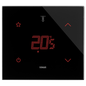 Vimar Star 2M <b>Black</b> <b>Touch</b> Thermostat 15.5 Cm X 6 Cm Home Automation Heating Control - Product Image 1