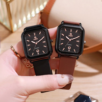 Montre à quartz de style français, esthétique raffinée, grand cadran, boîtier en alliage écologique, bracelet en silicone, design élégant
