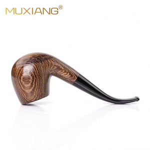 Muxiang Wooden Tobacco Pipe Bent Type 9mm Filter Chicken Wing Wood Handcrafted Smoking Pipe - Product Image 2