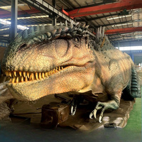 Modèle d'animatronique de dinosaure artificiel grandeur nature pour parc à thème, dinosaure Dilophosaurus, modèle de T-Rex fait main