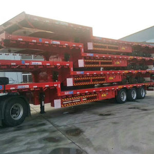 Semirremolque de Plataforma Baja Hidráulica de Tres Ejes y 13 Metros para Transporte de Equipos Mecánicos, Marca JIEFANG - Product Image 2