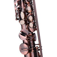 Professional Brass Straight Bb Soprano Saxophone Nickel Plated Sax Woodwind Instrument Carve Pattern Saxophone with Case Gloves