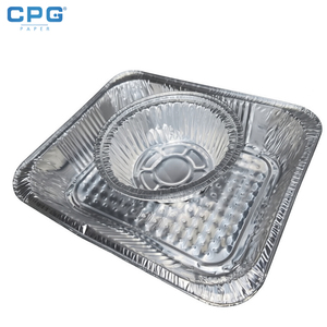 Barquette jetable en aluminium argenté, demi-taille, profonde, pour réchaud de buffet, vente en gros pour restaurants - Product Image 1