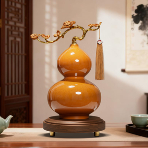 Adorno de Cerámica en Forma de Calabaza con Borla de Ramas Doradas, Pieza Decorativa para Sala de Estar, Entrada, Mueble de TV, Hogar Nuevo - Product Image 5