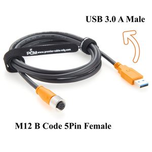 Cable de extensión Plinkwirekb USB 3.0 A macho a M12 B hembra de 5 pines, cable de automatización para sensores de visión industrial PLC. - Product Image 2