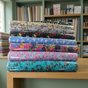 17132, 100%, tejido con estampado de rayón Challis, tela de 100gsm, 55 "/56", función elástica apropiada para niños y niñas - Product Image 3