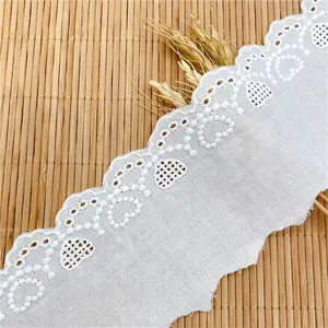 Wholesale Children's Decorative Clothing Accessories Spot Cotton Lace with Love Patterns and Bar Code Design for Embroidery